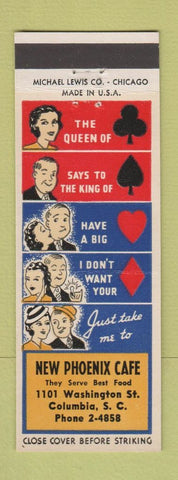 Matchbook Cover - New Phoenix Cafe Columbia SC