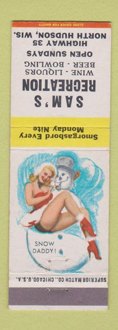 Matchbook Cover - Sam's Recreation bowling bar? North Hudson WI pinup