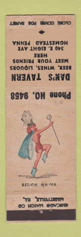 Matchbook Cover - Dan's Tavern Homestead PA pinup