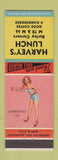 Matchbook Cover - Harvey's Lunch Burley Corner MI pinup