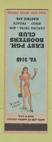 Matchbook Cover - East Pittsburgh Boosters Club PA pinup