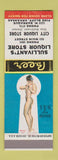 Matchbook Cover - Sullivant's Liquor Store Pine Bluff AR pinup