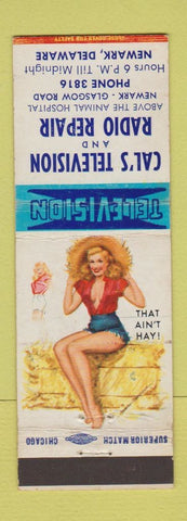 Matchbook Cover - Cal's TV Radio Repair Newark DE pinup