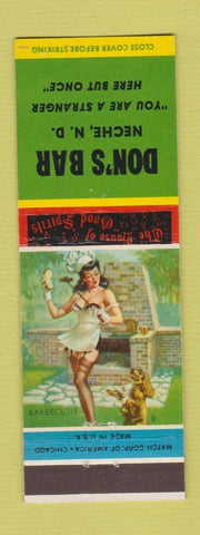 Matchbook Cover - Don's Bar Neche ND pinup
