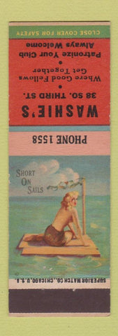 Matchbook Cover - Washie's Sunbury PA pinup