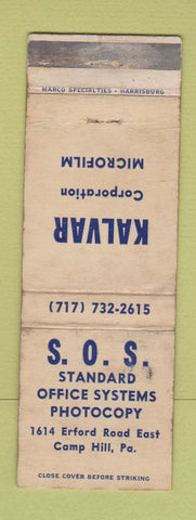 Matchbook Cover - Standard Office Systems Photocopy Camp Hill PA WORN