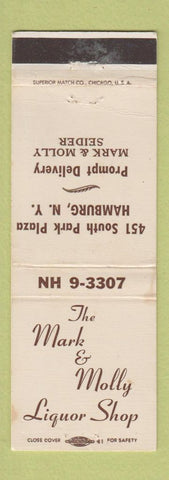Matchbook Cover - The Mark & Monty Liquor Shop Hamburg NY WEAR