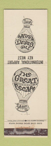 Matchbook Cover - The Great Escape International Airport Key West FL WORN