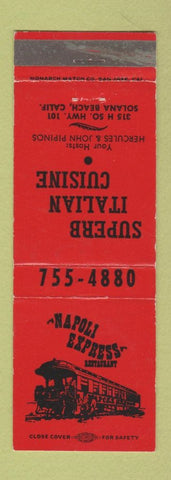 Matchbook Cover - Napoli Express Restaurant Italian Solana Beach CA