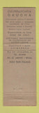 Matchbook Cover - Churrascaria Gaucha Restaurant Brazil Rio De Janeiro WEAR
