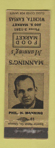 Matchbook Cover - Manning's Food Market Wichita KS WEAR