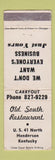 Matchbook Cover - Old South Restaurant Henderson KY