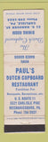 Matchbook Cover - The Dutch Cupboard Carlisle Mechanicsburg PA WEAR