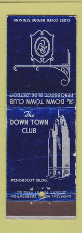 Matchbook Cover - The Down Town Club Detroit MI WEAR