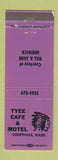 Matchbook Cover - Tyee Cafe and Motel Coupeville WA Indian WEAR
