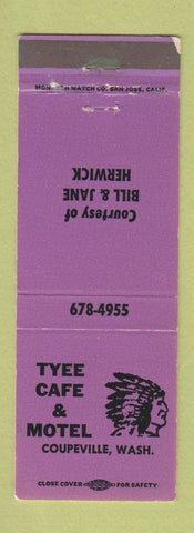 Matchbook Cover - Tyee Cafe and Motel Coupeville WA Indian WEAR