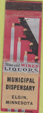 Matchbook Cover - Municipal Dispensary Elgin MN WEAR