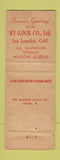 Matchbook Cover - Ry Lock Aluminum Window Screens San Leandro CA Christmas WEAR
