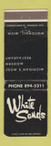 Matchbook Cover - White Sands Restaurant Whitehall MI WEAR