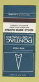 Matchbook Cover ?Š Pontiac Altman Glennville GA Atoll Blue 30 Strike SAMPLE