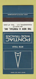 Matchbook Cover ?Š Pontiac Poughkeepsie NY Atoll Blue 30 Strike SAMPLE