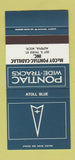 Matchbook Cover ?Š Pontiac Cadillac Alpena MI Atoll Blue 30 Strike SAMPLE