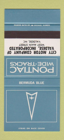 Matchbook Cover ?Š Pontiac Valdese NC Bermuda Blue 30 Strike SAMPLE
