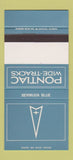 Matchbook Cover ?Š Pontiac BLANK Bermuda Blue 30 Strike SAMPLE