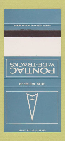 Matchbook Cover ?Š Pontiac BLANK Bermuda Blue 30 Strike SAMPLE