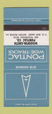 Matchbook Cover ?Š Pontiac Woodfin Baton Rouge LA Bermuda Blue 30 Strike SAMPLE