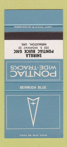 Matchbook Cover ?Š Pontiac Buick GMC Herminston OR Bermuda Blue 30 Strike SAMPLE