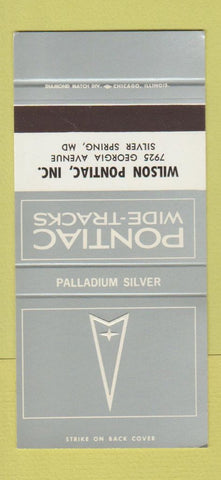 Matchbook Cover ?Š Pontiac Wilson Silver Spring MD Pall. Silver 30 Strike SAMPLE