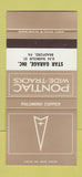 Matchbook Cover ?Š Pontiac Bradford PA Palomino Copper 30 Strike SAMPLE