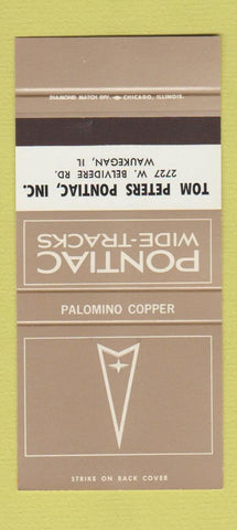 Matchbook Cover ?Š Pontiac Peters Waukegan IL Palomino Copper 30 Strike SAMPLE
