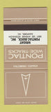Matchbook Cover ?Š Pontiac Buick Sanford NC Palomino Copper 30 Strike SAMPLE