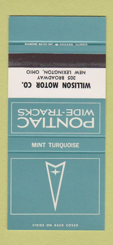 Matchbook Cover ?Š Pontiac New Lexington OH Mint Turquoise 30 Strike SAMPLE
