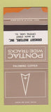 Matchbook Cover ¢ Pontiac Crystal Lake IL Palomino Copper 30 Strike SAMPLE WEAR