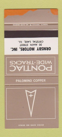 Matchbook Cover ¢ Pontiac Crystal Lake IL Palomino Copper 30 Strike SAMPLE WEAR
