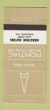 Matchbook Cover ¢ Pontiac Marathon WI Sierra Yellow 30 Strike SAMPLE