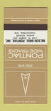 Matchbook Cover ¢ Pontiac Nelson Wauwatosa WI Baja Gold 30 Strike SAMPLE