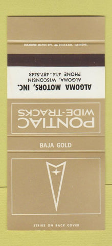 Matchbook Cover ¢ Pontiac Algoma WI Baja Gold 30 Strike SAMPLE