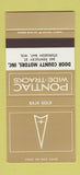 Matchbook Cover ¢ Pontiac Door County Sturgeon Bay WI Baja Gold 30 Strike SAMPLE