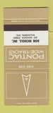 Matchbook Cover ¢ Pontiac Nichols Walworth WI Baja Gold 30 Strike SAMPLE