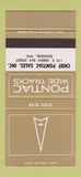 Matchbook Cover ¢ Pontiac Chief Bonduel WI Baja Gold 30 Strike SAMPLE