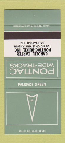 Matchbook Cover ¢ Pontiac Buick Kannapolis NC Palisade Green 30 Strike SAMPLE
