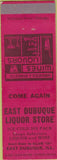 Matchbook Cover - East Dubuque Liquor Store IL