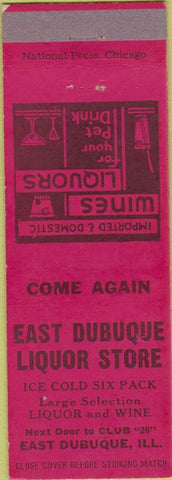 Matchbook Cover - East Dubuque Liquor Store IL