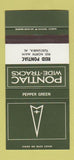Matchbook Cover ¢ Pontiac Reid Tuscumbia AL Pepper Green 30 Strike SAMPLE
