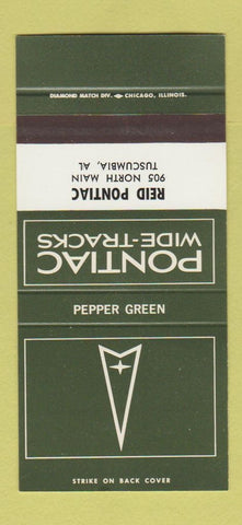 Matchbook Cover ¢ Pontiac Reid Tuscumbia AL Pepper Green 30 Strike SAMPLE