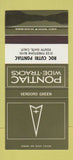 Matchbook Cover Pontiac Cutri South Gate CA Verdoro Green 30 Strike SAMPLE WEAR
